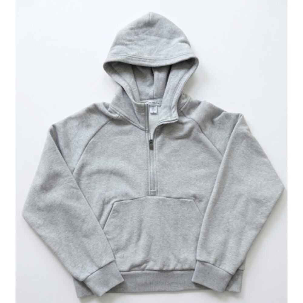 Womens Medium Athleta Women's Half-Zip Hooded Sweatshirt Grey Like New
